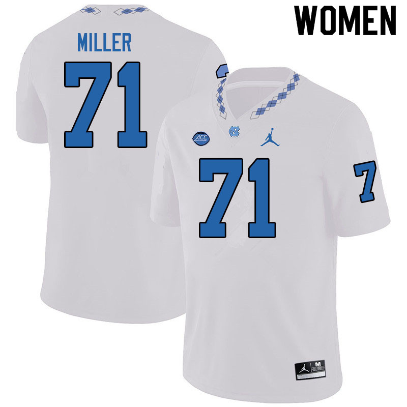 Jordan Brand Women #71 Triston Miller North Carolina Tar Heels College Football Jerseys Sale-White